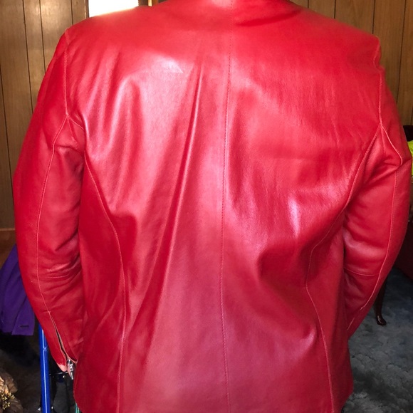 Wilsons Red Leather Jacket - Picture 7 of 7